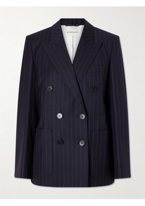 Givenchy - Pinstripe Double-breasted Wool Blazer - Blue - FR 34,FR 36,FR 38,FR 40,FR 42