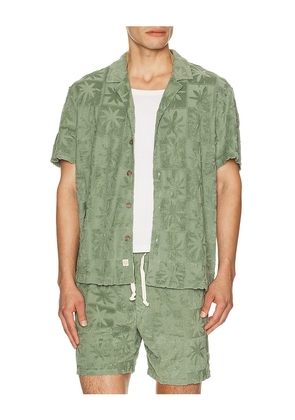 Marine Layer Rico Terry Resort Shirt in Green. Size L. Also in S, M, XL/1X.