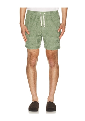 Marine Layer Rico Terry Resort Short in Green. Size L. Also in S, M, XL/1X.