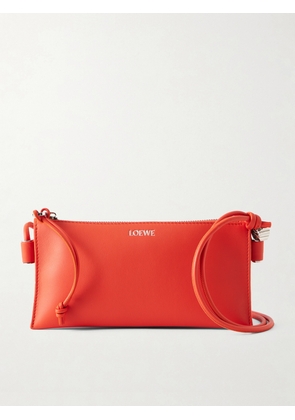 LOEWE - Joya Embellished Leather Shoulder Bag - Orange - One size
