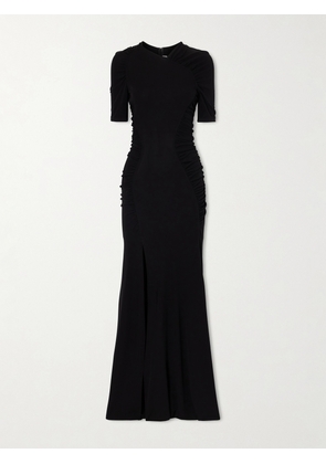 Victoria Beckham - Gathered Satin Gown - Black - UK 4,UK 6,UK 8,UK 10,UK 12,UK 14
