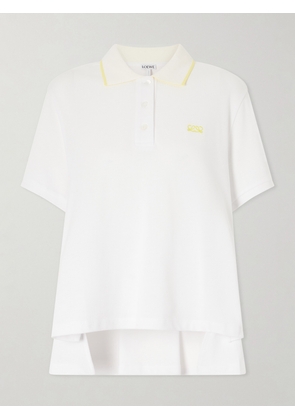 LOEWE - Anagram-embroidered Cotton-piqué Polo Shirt - White - x small,small,medium,large