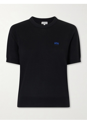 LOEWE - Anagram-embroidered Wool-blend Sweater - Black - x small,small,medium,large