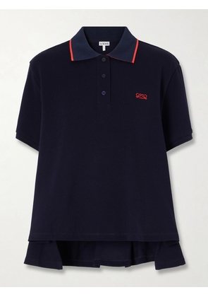 LOEWE - Anagram-embroidered Cotton-piqué Polo Shirt - Blue - x small,small,medium,large