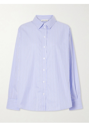 Anine Bing - Essie Striped Cotton-poplin Shirt - Blue - x small,small,medium,large