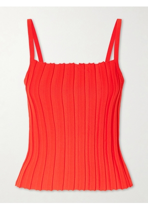 STAUD - Skye Ribbed Jersey Tank - Red - x small,small,medium,large,x large