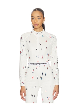 Perfect Moment 1/4 Zip Base Layer Top in White. Size M. Also in S.
