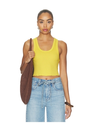 RE/DONE Cropped 60s Tank in Yellow. Size L. Also in XS, S, M.
