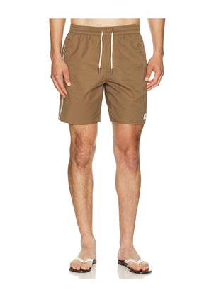 Rhythm Heritage Swim Short in Brown. Size 30. Also in 32, 34, 36.