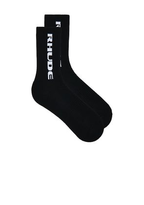 Rhude Tripoli Racing Logo Sock in Black.