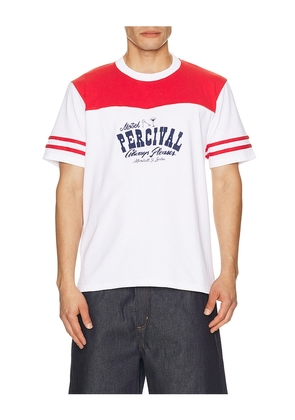 Percival Cut And Sew Regular Tee in White. Size L. Also in S, M, XL/1X.