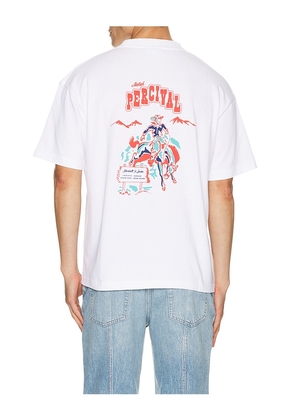 Percival Dexter Oversized Tee in White. Size L. Also in S, M.