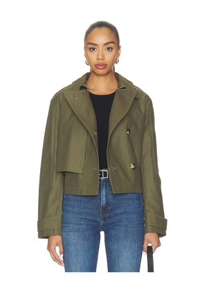 Rag & Bone Jamie Cropped Trench in Green. Size L. Also in S, XS, M.