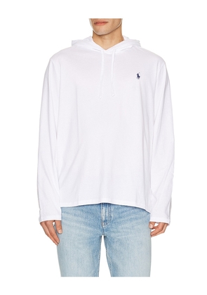 Polo Ralph Lauren Long Sleeve Jersey Knit Hooded T-shirt in White. Size L. Also in S, M, XL/1X, XXL/2X.
