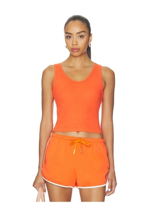 perfectwhitetee Blondie Structured Rib Bra Friendly Tank in Orange. Size L. Also in XS, S, M.