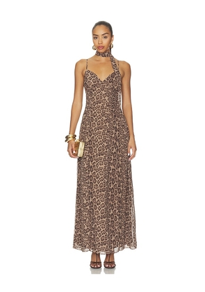 superdown Marleigh Maxi Dress in Brown. Size L. Also in XXS, XS, S, M, XL.