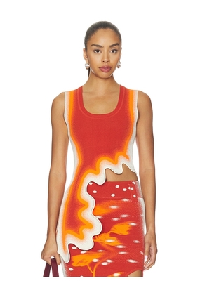 PH5 Kerry Wavy Tank Top in Orange. Size L. Also in XS, S, M, XL.