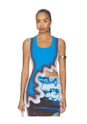 PH5 Kerry Wavy Tank Top in Blue. Size L. Also in XS, S, M, XL.