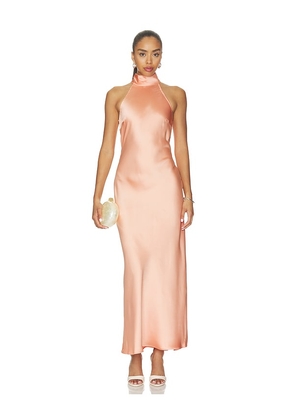 Steve Madden Maxi Halter Dress in Coral. Size L. Also in XS, S, M, XL.