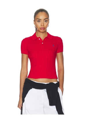 Polo Ralph Lauren Short Sleeve Collared Pullover Sweater in Red. Size L. Also in XXS, XS, S, M, XL.