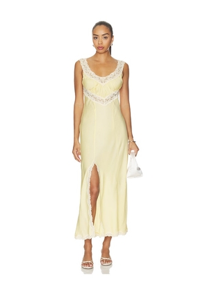 SPELL Vina Lace Slip Dress in Yellow. Size L. Also in XS, S, M, XL.