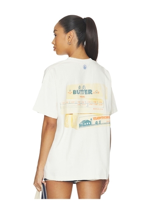 VANDYTHEPINK Butter Eye Logo Tee in Yellow. Size L. Also in XS, S, M, XL/1X.