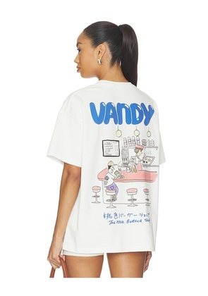 VANDYTHEPINK Magazine Eye Logo Tee in White. Size L. Also in XS, S, M, XL/1X.