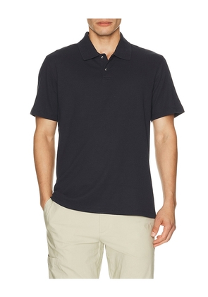 Vince Mesh Knit Snap Short Sleeve Polo in Navy. Size L. Also in S, M, XL/1X, XXL/2X.