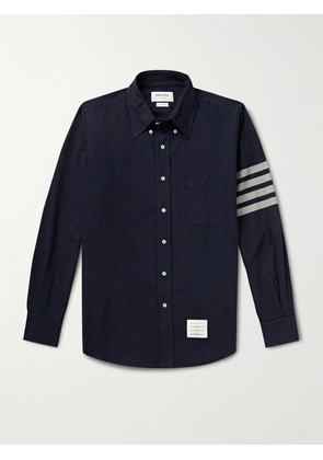 Thom Browne - Button-Down Collar Striped Cotton-Flannel Shirt - Men - Blue - 0