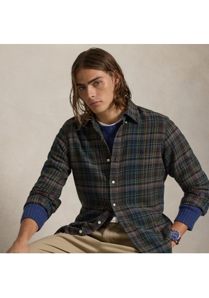 Custom Fit Plaid Brushed Flannel Shirt
