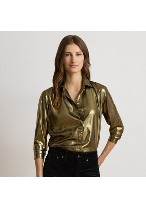 Classic Fit Metallic Chiffon Shirt