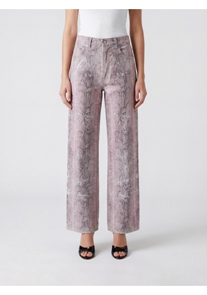 HAIKURE Winona Mid-Rise Python-Print Wide-Leg Jeans