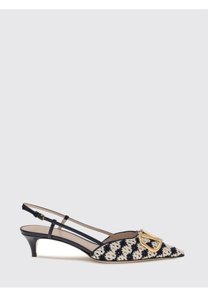 VALENTINO GARAVANI VLogo Signature Diamond Pattern Crochet Slingback Pumps