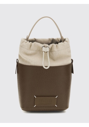 MAISON MARGIELA 5AC Grained Leather and Canvas Bucket Bag