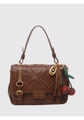 LA CARRIE Atena Labyrinth Perforated Calfskin Leather Handbag