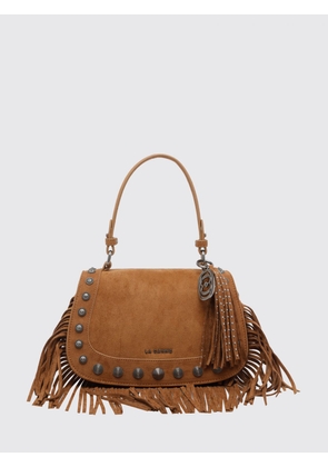LA CARRIE Aztec Studded and Fringed Suede Shoulder Bag