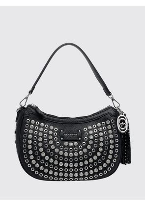 LA CARRIE Andromeda Crystal-Embroidered Shoulder Bag with Eyelets