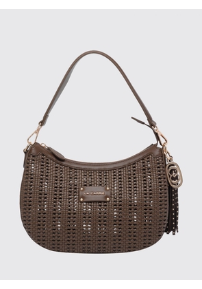 LA CARRIE Woven Shoulder Bag with Tassels and Removable Pouch