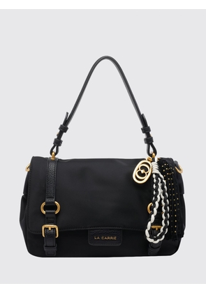 LA CARRIE Atena Nylon Shoulder Bag with Leather Trim