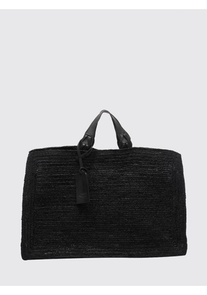 IBELIV Quadra Large Crochet Tote Bag in Raffia with Double Leather Handles