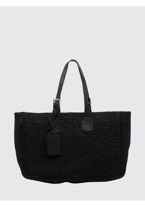 IBELIV Large Crochet Tote Bag in Raffia with Adjustable Double Leather Handles