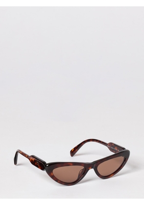 MIU MIU Triangular Frame Acetate Sunglasses with Contrast Logo