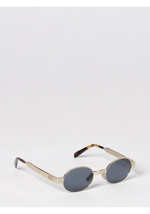 MIU MIU Rounded Metal Frame Sunglasses with Impressed Logo