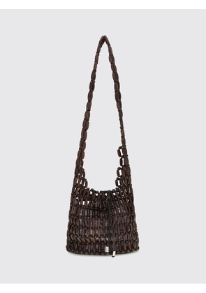 STAUD Coronado Wooden Net Crossbody Bag with Tie Closure