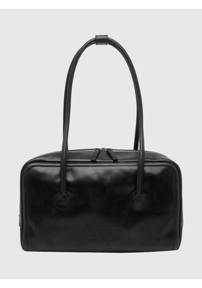 Margesherwood Boston Smooth Calfskin Leather Shoulder Bag with Double Handle
