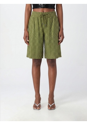 VENUJA High-Waisted Knee-Length Shorts with Rhinestone Embroidery
