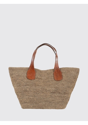 IBELIV Tokyo II Large Crochet Raffia Tote Bag with Leather Handles