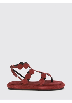 PIERRE HARDY Low-Heeled Suede Thong Sandals with an Ankle Strap