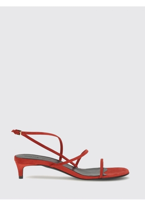 KHAITE Suede Slingback Sandals with a Low Stiletto Heel and Open Toe