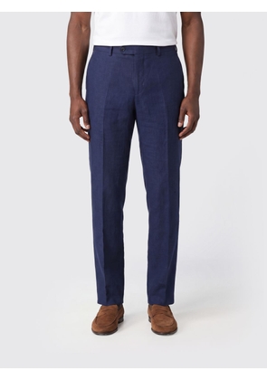 PT TORINO Slim Fit Tailored Linen Trousers with Off-Center Closure